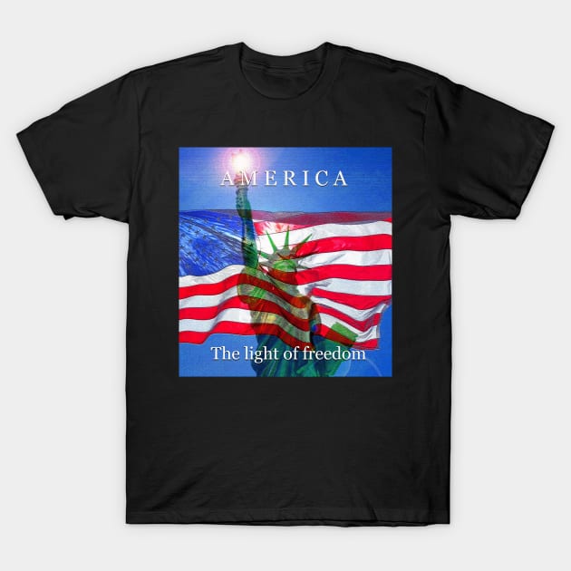 America the light of freedom T-Shirt by dltphoto